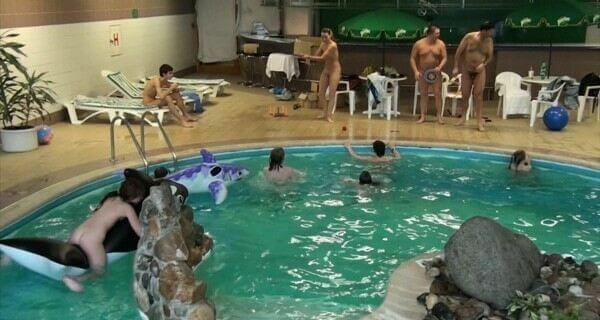 Indoor Dolphin Ride Full HD video - Overcoming insecurities is one of the goals of practicing nudism and naturism