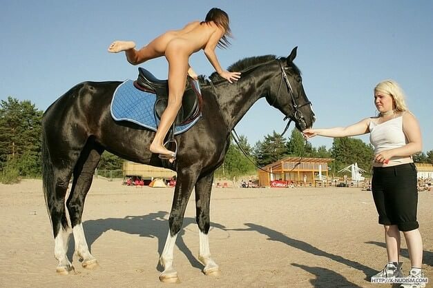 Ride on horseback - Nudism and naturism are closer to natural harmony