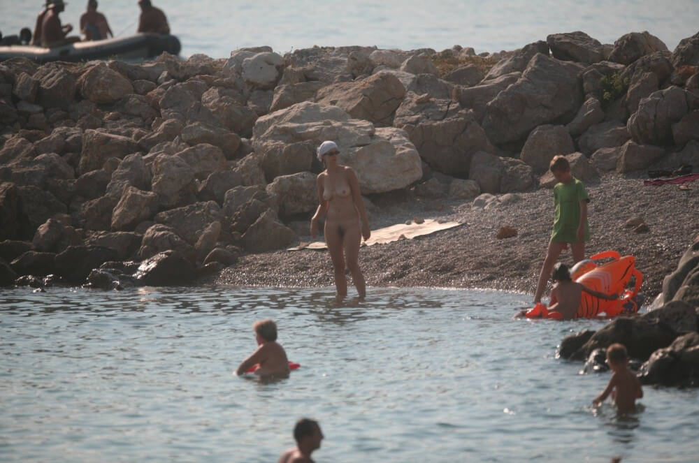 FKK cove pyramid in waters - Nudists value harmony and tranquility