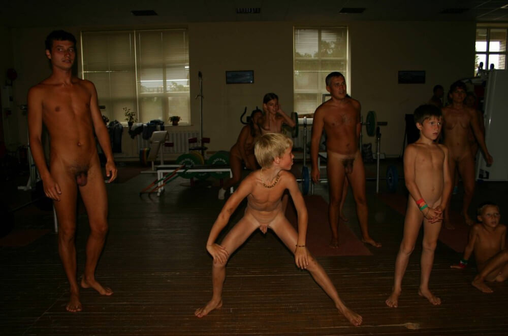 Family Gym Nudist Stretch pics - Nature fills the naked body with energy and inspiration
