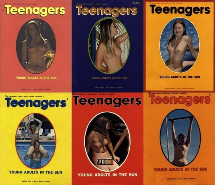 Teenagers magazines: Young adults in the sun - Watching naked nudists